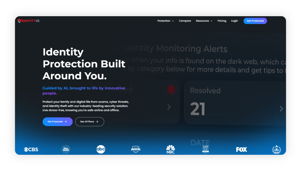 Screenshot of IdentityIQ’s home page.