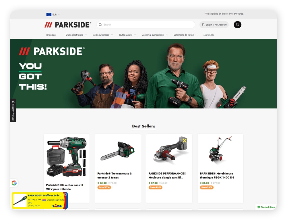 Screenshot of a fake online storefront.