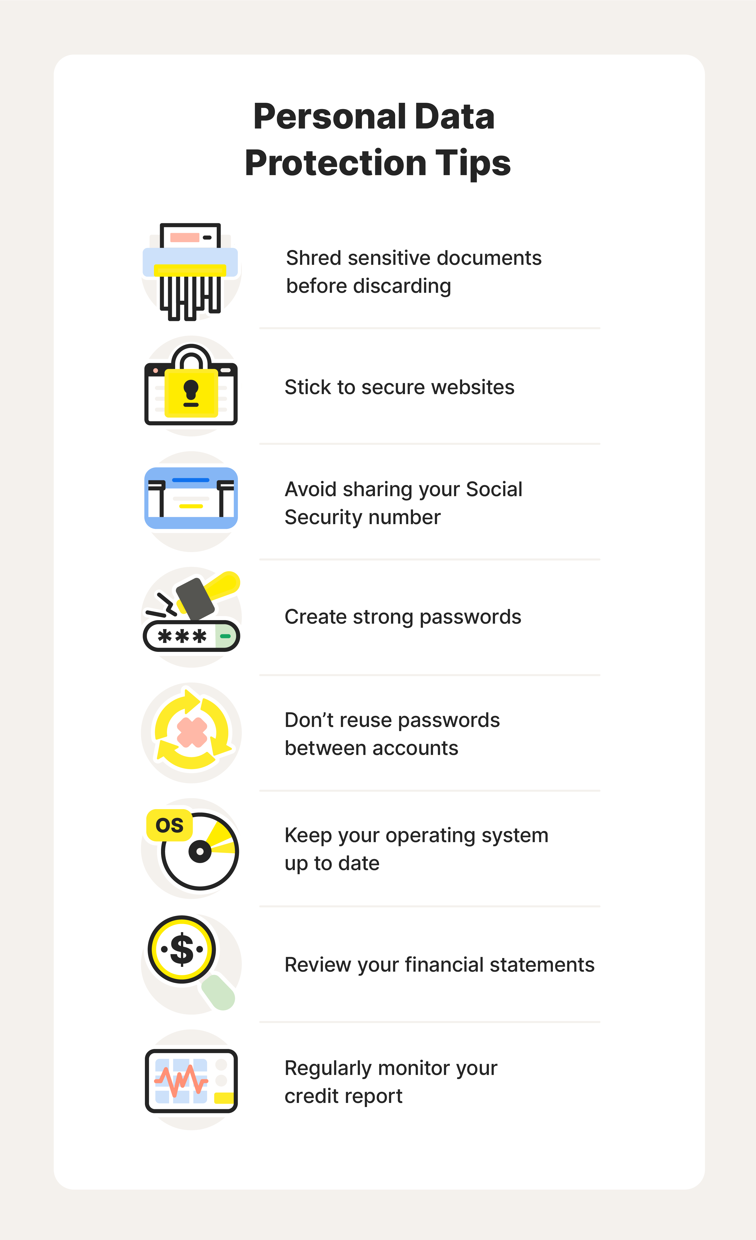 A graphic explaining data breach protection tips.