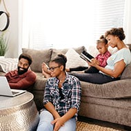 Parents spend time with their children and share advice about how to better protect their online identities.