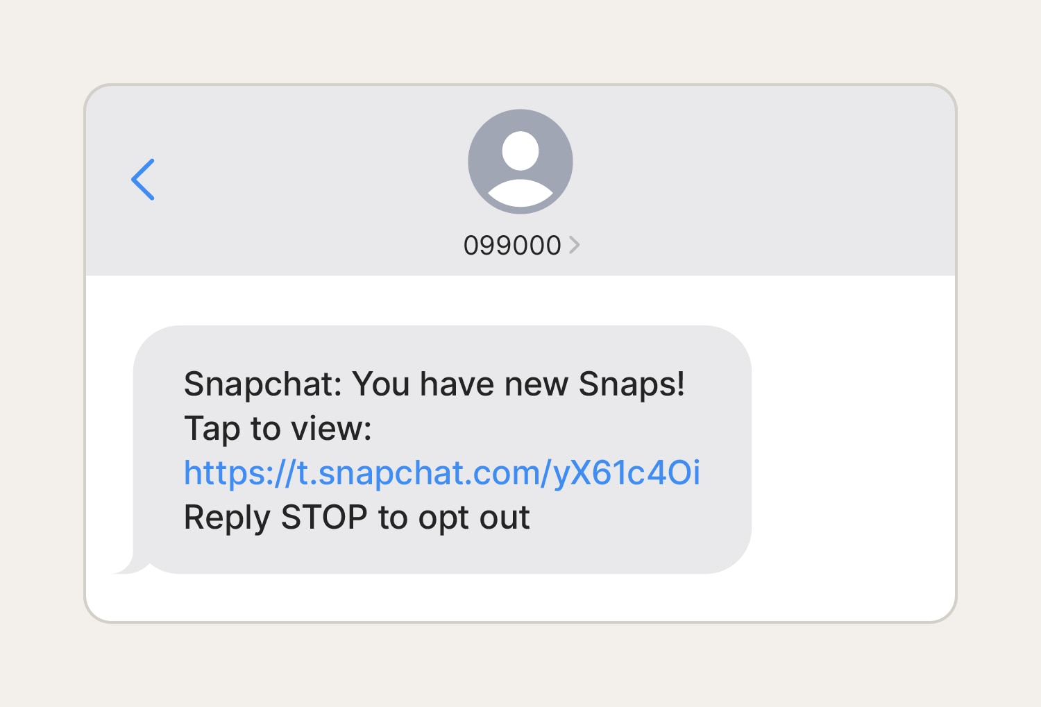 An example of a common Snapchat scam.