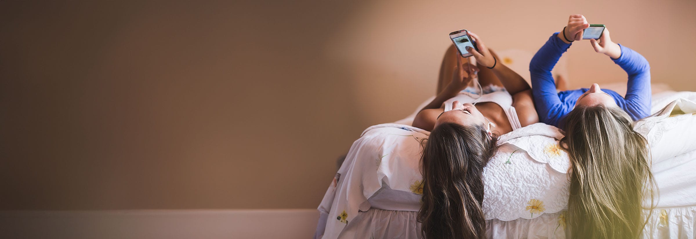 Woman on tablet looking at her social accounts.